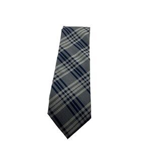 Tommy Hilfiger Silk Navy Blue and Grey Necktie Tie